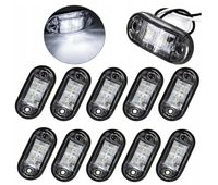 Lampa obrysowa LED 12-24V 2xSMD IP68 biała 10szt + wkręty