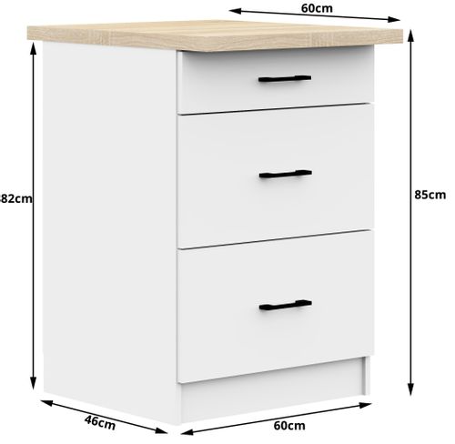 SZAFKA KUCHENNA OLIWIA S 60cm 3S BIAŁA na Arena.pl