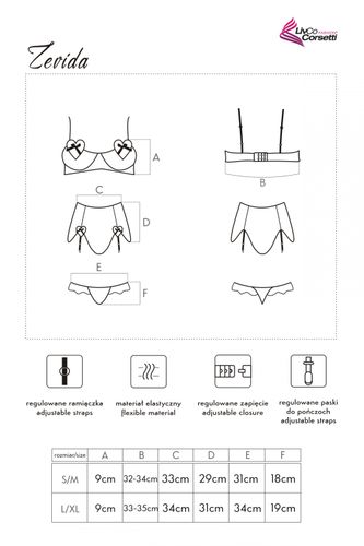 Zmysłowy komplet Zevida rozmiar - L/XL na Arena.pl