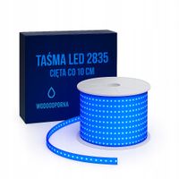 Taśma Led Niebieska 2835 230v 10w Cięta Co 10cm Wodoodporna Bez Zasilacza