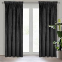 Zasłona na taśmie VILLA 140x270 czarna + srebrna