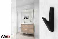 3x HACZYK WIESZAK NA RĘCZNIKI CZARNY LOFT WIESZAK ŁAZIENKOWY CZARNY ŚCIENNY