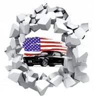 Naklejka samoprzylepna efekt 3D auta motoryzacja