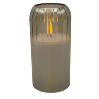 Świeca LED Szklana Wkład LED do Zniczy Świeczka na Baterie Złota 15x7,5 cm