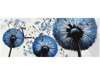 100CM 40CM ZEGAR ŚCIENNY DMUCHAWCE NIEBIESKIM KOLORZE MALOWNY RAMA