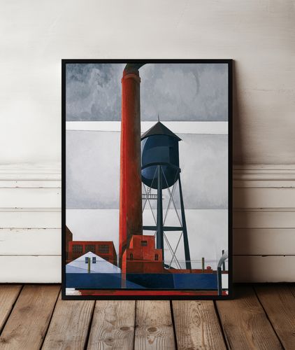 Plakat abstrakcja charles demuth fabryka 61x91 cm w czarnej ramie na Arena.pl