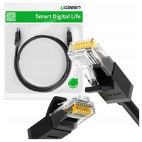 kabel sieciowy ugreen  nw102 ethernet rj45, cat.6, utp, 2m (czarny)
