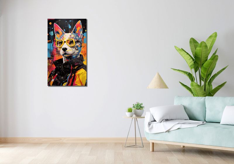Obraz 50x90cm Kot w Miejskim Stylu zdjęcie 2