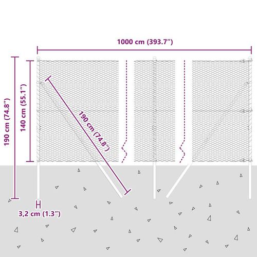 Ogrodzenie z słupkami Zielony 1.4 x 10 m Stal pokryta PCV na Arena.pl