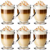 6x SZKLANKI Z UCHEM DO KAWY HERBATY 450ml NAPOJÓW SZKLANKA ZESTAW SZKLANEK