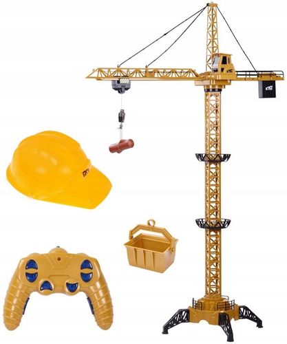 Mega Dźwig Żuraw Budowlany RC Zdalnie Sterowany 128cm na Pilot + Kask LED na Arena.pl