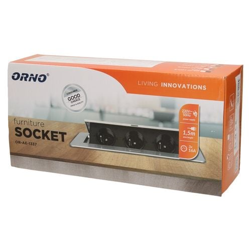 gniazda wpuszczane w blat 3x2p+z pł rant frezowany 1,5m zło - on-1337/c na Arena.pl