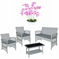 Zestaw mebli ogrodowych tarasowych Kalina - popielaty + storczyk gratis