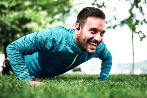 SŁUCHAWKI Bezprzewodowe POWERBOX + Sznurek na SZYJĘ na SIŁOWNIĘ ĆWICZENIA na Arena.pl