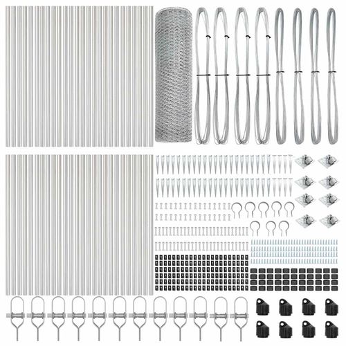 Ogrodzenie z słupkami Srebrny 1.2 x 100 m Stal pokryta PCV na Arena.pl
