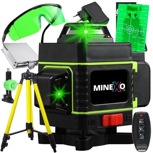 POZIOMNICA LASEROWA LASER KRZYŻOWY 4D 360 + STATYW 16 linii laserowych na Arena.pl