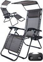 LEŻAK OGRODOWY PLAŻOWY SKŁADANY + STOLIK DASZEK Wygodny na Taras do Ogrodu