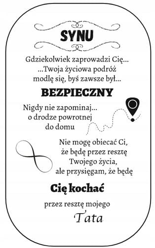 Srebrny Nieśmiertelnik Grawer Prezent dla Syna od Taty Naszyjnik Męski BOX na Arena.pl