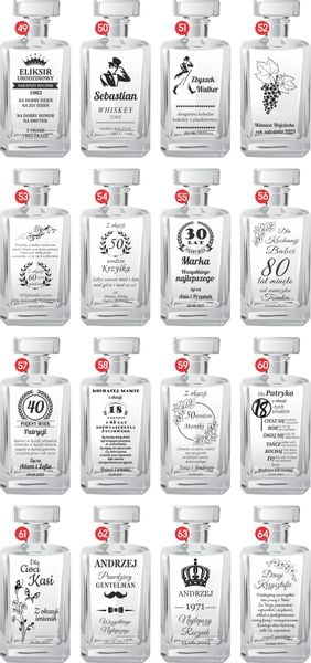 KARAFKA z 6 kieliszkami w etui ROCZNICA ŚLUBU prezent 20 25 30 35 40 50 60 zdjęcie 9