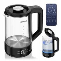 Czajnik Elektryczny LED SMART 2000W Szklany 1,7L Technologia WARM Czarny