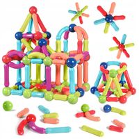 DUŻE KLOCKI MAGNETYCZNE KONSTRUKCYJNE EDUKACYJNE STICKS PATYCZKI XXL 120 el