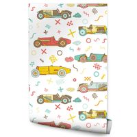 Tapeta Do Pokoju Dziecka SAMOCHODY Wyścigowe Retro