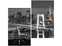 60X60 KWADRAT ZEGAR ŚCIENNY RAINBOW BRIDGE WANGAN OBRAZ