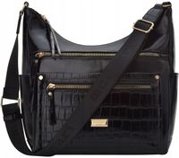 Monnari Torba Damska Pakowna Torebka Duża Listonoszka Z Kieszonkami Czarna