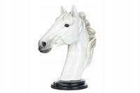 FIGURKA KOŃ GŁOWA KONIA BIAŁA popiersie statua dekoracja do salonu 28cm