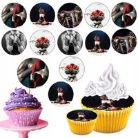 OPŁATEK na BABECZKI MUFFINKI zestaw na urodziny 12szt. - MMA BOKS WALKA