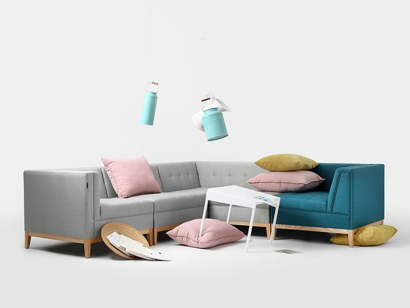 Moduł sofy by-TOM 156/85 BL - platyna, naturalny, sofa modułowa, moduł zdjęcie 3