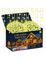 Sople świetlne LED 300 – kurtyna 8,3 m, biały ciepły, 8 trybów świecenia