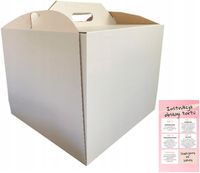 PUDEŁKO KARTON OPAKOWANIE NA TORT Z RĄCZKĄ 30x30x28 cm (5 sztuk) +