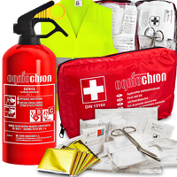 Gaśnica Samochodowa 1kg 5 lat Apteczka Din13164 Kamizelka Odblaskowa Zestaw