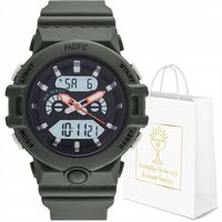 Zegarek Komunijny PACIFIC sportowy LCD 2223LAD-06 DATOWNIK STOPER