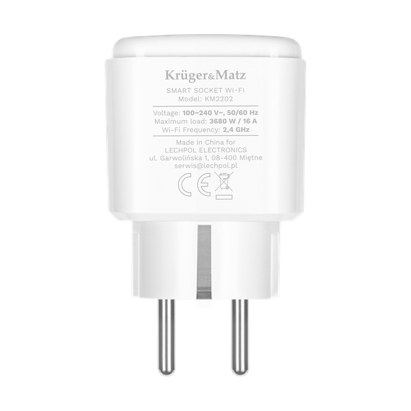 GNIAZDO WIFI KRUGER&MATZ CONNECT P4 BIAŁE TUYA zdjęcie 4