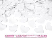 Tuba z sercami, biały, 80cm