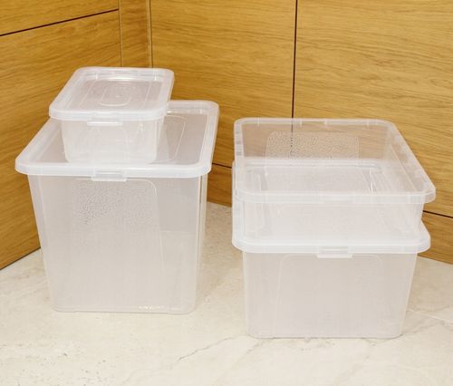 Pojemnik 30 l przezroczysty z pokrywą BPA free do przechowywania na Arena.pl