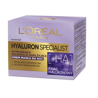 L'Oreal Hyaluron Specialist  50ml krem maska na noc wypełniająca pielęgnacja nawilżająca