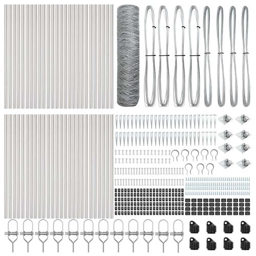Ogrodzenie z słupkami Srebrny 0.5 x 100 m Stal pokryta PCV na Arena.pl