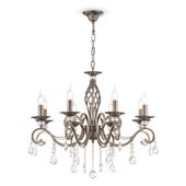 Wisząca LAMPA glamour GRACE RC247-PL-08-R Maytoni metalowa OPRAWA świecznikowy ZWIS z kryształkami złoty