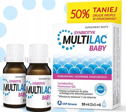 Krople Multilac Baby Synbiotyk 2x5 ml Probiotyk DUOPACK zdjęcie 2