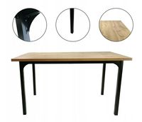 Stół do jadalni 140x80 cm dąb VITO czarne stalowe nogi