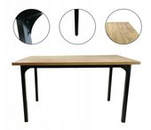 Stół do jadalni 140x80 cm dąb VITO czarne stalowe nogi