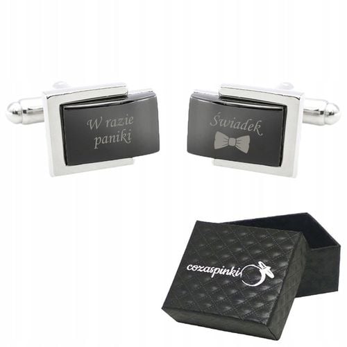 Grawerowane spinki do mankietów koszuli z własną grafiką tekstem na prezent na Arena.pl