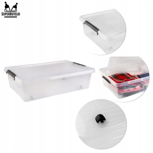 POJEMNIK PLASTIKOWY 25 L ORGANIZER Z POKRYWKĄ NA KÓŁKACH DO zdjęcie 8