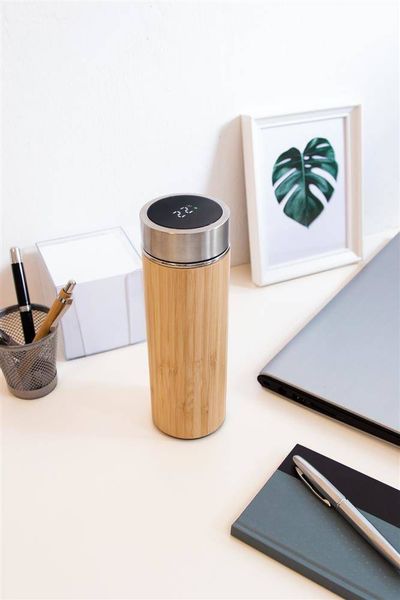 Termos BAMBOO TEMP, brązowy, srebrny zdjęcie 3