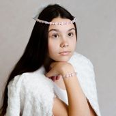 Zestaw wianek komunijny WK-0236R+bransoletka BK-0236