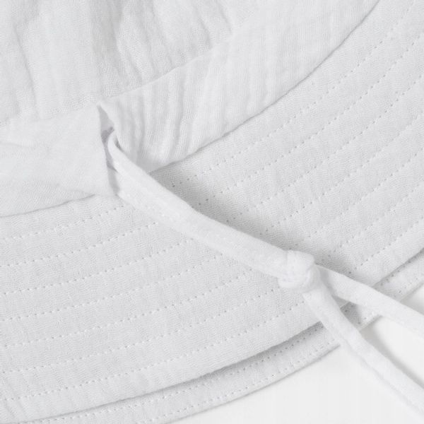 Kapelusz męski muślinowy bucket hat Biały M zdjęcie 2