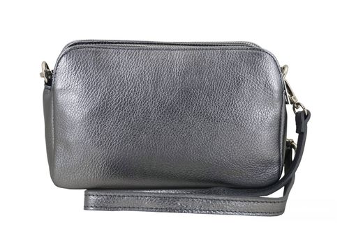 Damska torebka metalizowana - Srebrna ciemna na Arena.pl